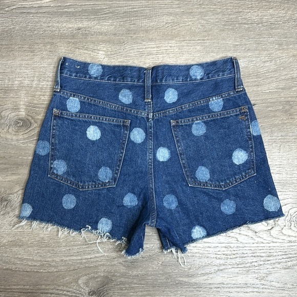 NEW Madewell The Perfect Jean Shorts Polka Dot Edition 100% Cotton Blue Sz 28 - Picture 6 of 10